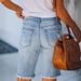 Women's Cross Border American Flag Tassel Star Printed Denim Shorts European And American Style Independent Station Jeans_mkmklike.com