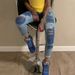 Women's Clothing new street fashion skinny pants light color hole stretch jeans for women_mkmklike.com