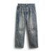 Men's Clothing Jeans Workwear Multi Pocket Trousers New Retro Distressed Washed Straight Harem Jeans _mkmklike.com