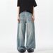 Men's Vintage Washed Distressed Jeans Light Blue Relaxed Wide-Leg Denim Pants 90s Streetwear Style Scraped Details_mkmklike.com