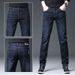 2025 New High-End Jeans, Men's Blue Black Business Slim Fit Straight Leg Elastic Casual Long Pants, Versatile And Trendy_mkmklike.com