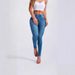 Women's High-Waisted Slim Fit Stretch Jeans - Tapered Bootcut Denim Pants In Classic Blue/Deep Blue (Office & Casual Wear)_mkmklike.com