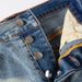 Men's Clothing High Street Fashion Jeans Retro Blue Slim Patch Button Placket Denim Trousers_mkmklike.com
