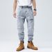 Men's Clothing Trendy Japanese Loose Harem Trousers Spring And Summer Style Slightly Tapered Hole Patch Casual Versatile Trendy Jeans For Men_mkmklike.com