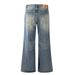 Washed Denim Flared Hippie Trend Loose Wide-Leg Long Pants Men's Vintage Distressed Floor-Length Casual_mkmklike.com