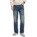 Men's Washed Distressed Jeans Loose Fit Straight Leg Casual Commuter Pants Mid Waist Wide Leg Trendy_mkmklike.com