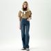 Orange Silk Women's Clothing#Retro Blue Narrow Wide-Leg Jeans For Women 2024 New High-Waisted Loose Straight Pants_mkmklike.com