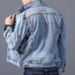 Retro Denim Jacket For Men - Loose Fit Vintage Korean Style Coat With Windproof Fabric, Casual Spring Fall Outerwear (Black/Blue) - Sizes M To 4XL_mkmklike.com