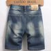 Men's Clothing Summer Men's Denim Shorts Ripped Personalized Distressed 5 Point Style For Formal & Casual Retro Distressed_mkmklike.com