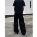 2026 Eco-friendly Fabric Niche Black Embroidery Washed Jeans Men's Trendy Brand Loose Street Teenager Straight And Micro-pull Pants_mkmklike.com