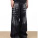 Men's Retro Wide-Leg Jeans – Vintage Watermark Design, Loose Fit & Floor-Length (Black/Gray, S-3XL)_mkmklike.com