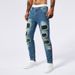 Men's Clothing Men's Ripped Jeans, Patch Men's Hip Hop Street Trend Youth Denim Trousers Tik Tok Cross Border Jeans_mkmklike.com