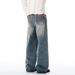 American Style Washed Faded Denim Men's Dad Street Fashion Vintage Gradient Loose Wide-Leg Straight Pants_mkmklike.com
