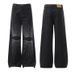 Men's Dark Hip Hop Street Style Flared Jeans Thorn Embroidered Loose Straight Leg Pants High Street Fashion_mkmklike.com