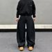Men's Style Banana Jeans Black Flared Wide Leg High Street Curved Knife Style Mid Waist Slightly Stretchable_mkmklike.com