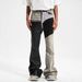 Men's Clothing Machete Shaped Wasteland Style Yellow Mud Dyed Slightly Flared Drape Washed Wide Leg Slim Straight Denim Trousers_mkmklike.com