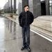 Men's Clothing Lightning Pattern Washed Black And Gray Flared Jeans_mkmklike.com