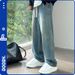 Men's Clothing Autumn Soft Jeans Men And Women Trend Elastic Versatile Loose Casual American High Street Retro Drape Straight Pants Trend_mkmklike.com
