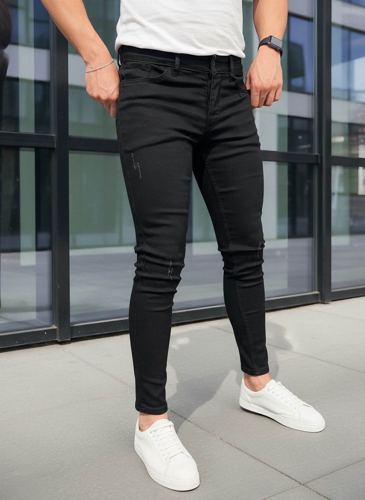 Slim Fit Stretch Denim Jeans For Men – Vintage Washed & Distressed Skinny Jeans (S-Xxxl) – Trendy Streetwear Pants_mkmklike.com