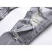 Men's Slim Fit Skinny Jeans Spring Collection Ink Splatter Print Trendy Graffiti Faux Rips Elastic Patches Black Gray Blue Cotton_mkmklike.com