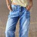 Women's Washed Multi Pocket Jeans Low Rise Loose Straight Leg European And American Style Cross Border Wholesale Trade_mkmklike.com