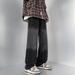 Nordmann Black Gradient Jeans For Men, Autumn And Winter Vintage Washed Casual Pants, American Style Loose Straight Versatile_mkmklike.com