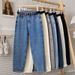Women's Summer Thin Straight Leg Cropped Denim Jeans Casual Slimming Loose Carrot Pants Harem Dad Style 2025 New_mkmklike.com