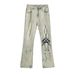 American Vibe Flame Afterimage Retro Micro-pull Jeans Men's Hiphop Casual Slim Straight Trousers Men_mkmklike.com