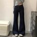 Women's High-Waisted Dark Blue Wide Leg Jeans American Style Unique Design Loose Fit Slimming Straight Leg Comfortable Spring/Autumn_mkmklike.com