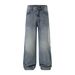 Men's Clothing Heavyweight Washed Bamboo Jeans Retro Loose Fit Slimming Straight Leg Pants Versatile Wear_mkmklike.com