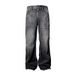 American Retro Jeans Men's Summer New Ins Trendy Brand Loose Straight Pants Fashionable Personality Design Flared Pants_mkmklike.com