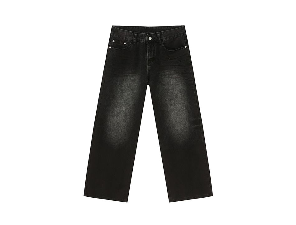 EF JEANS | 2025 Spring New American Retro Old Dirty And Smudged Straight Washed Jeans Tide_mkmklike.com