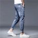 Men's Slim Fit Skinny Jeans Low Waist Blue High Street Fashion Casual Long Pants Trendy Spring Arrival Standard Thickness Polyester_mkmklike.com