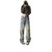 American Retro Star Jeans For Men And Women Korean Version Ins Mid-Waist Slimming Frayed Edge Embroidered Straight_mkmklike.com