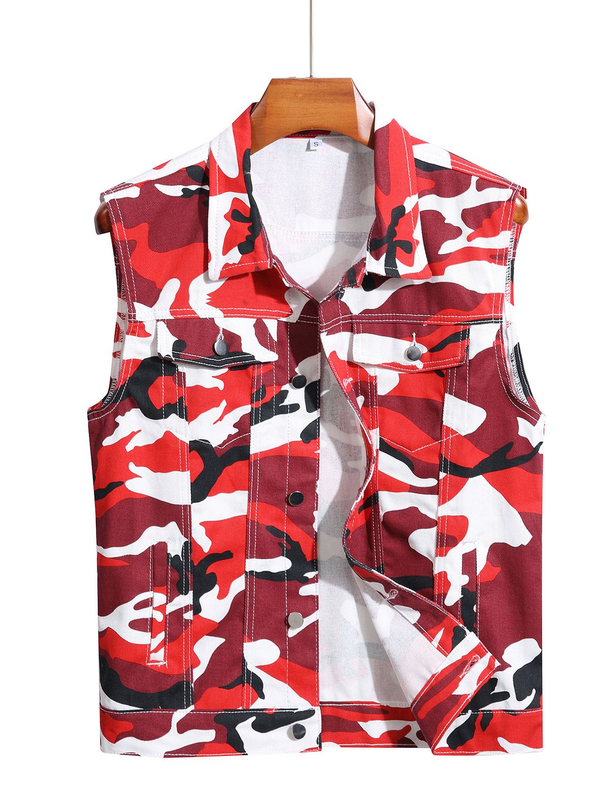 Red 2025 Autumn Winter New Men's Shirt European American Style Foreign Trade Original Denim Jacket For Men_mkmklike.com