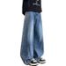 Men's Clothing Men's Retro Streetwear Deconstructed Curved Scimitar Jeans Spring American High Street Style Semi Elastic Waist Long Pants_mkmklike.com
