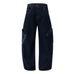 Men's Cargo Denim Scimitar Vibe Trendy Brand Design Color Block Pocket Personality Loose Wide Leg Straight Long Pants_mkmklike.com