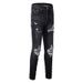 European And American Trendy Brand Street Hot Diamond Patch Men's Ripped Jeans Men's Slim Elastic Men's Casual Pants 1350_mkmklike.com