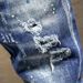 Men's Slim Fit Straight Leg Jeans Ripped And Patched Trendy Stretchy Long Pants Korean Style For Spring And Autumn_mkmklike.com