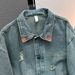 Retro Washed Distressed Embroidered Denim Jacket Men's Trendy Brand Loose Patchwork Jacket_mkmklike.com