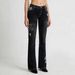 Hot Girl Black Washed Slim Fit Cross Embroidered Flared Jeans European American Style Women's Denim Jeans_mkmklike.com