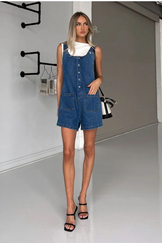 Women's Clothing Ladies Overalls Slim Straight One Piece Overalls Denim Shorts Women_mkmklike.com
