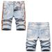 Men's Glow-In-The-Dark Striped Straight-Leg Jeans – Hand-Painted Color Splatter & Distressed Denim (28-42)_mkmklike.com