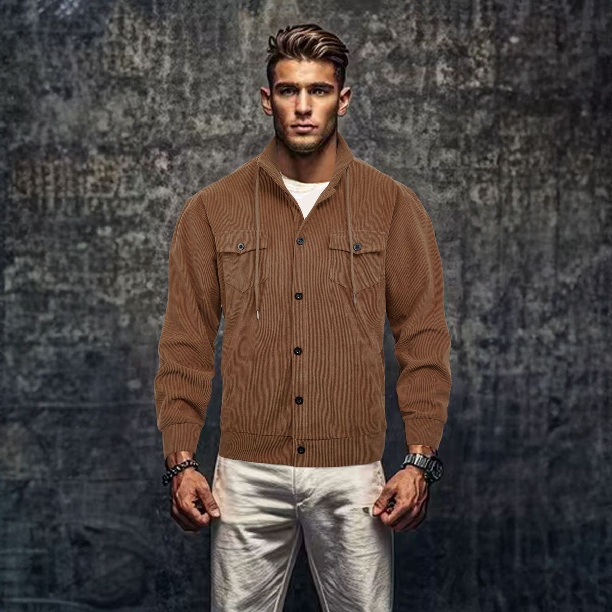 2024 Autumn New Retro Trendy Cardigan Coat High-end Loose Casual Long Sleeve Jacket Wholesale_mkmklike.com