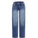 New European American W's Clothing: Loose Wide-leg Jeans With Side Seams And Frayed Hem, Slimming Pants For_mkmklike.com