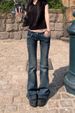 Women's Clothing Low Rise Flared Jeans American Style Sexy Design Tight Fitting Horseshoe Pants For Women Fall Collection_mkmklike.com