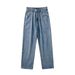 Men's Retro Style Straight Leg Jeans Loose Fit American High Street Summer Casual Trousers_mkmklike.com