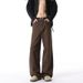 American-style Cleanfit White Curved Hem Jeans For Men, Trendy New High Street Style, Loose Straight Wide-leg Trousers_mkmklike.com
