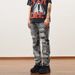 Black Gray Washed Slim Straight Frayed Ripped Jeans Men's Trendy Loose Pants American High Street Ins_mkmklike.com