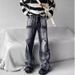 2025 American Lumberjack Jeans Men's Vibe Niche Design Raw Edge Loose Straight Casual Mopping Trousers Men_mkmklike.com